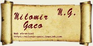 Milomir Gaco vizit kartica